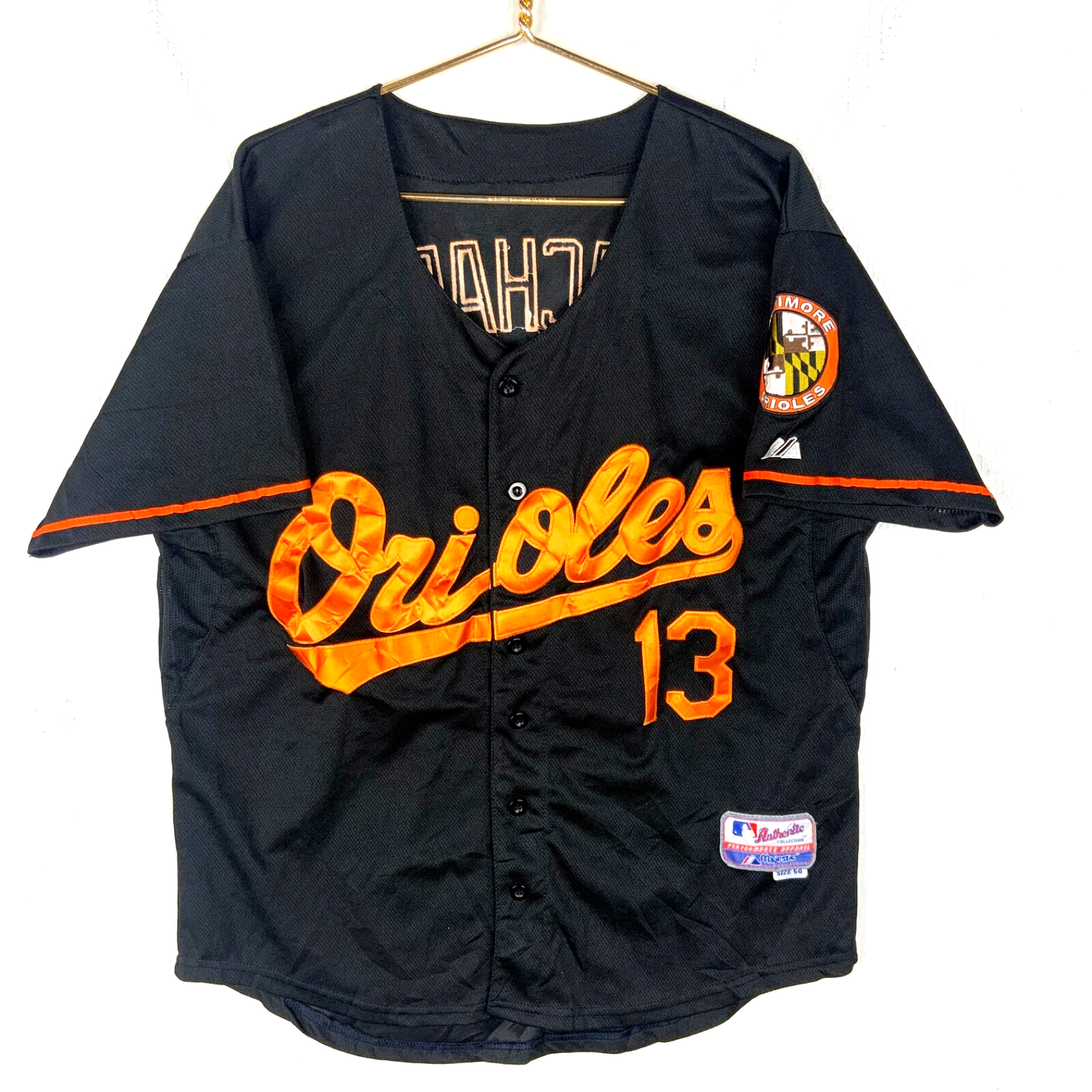Baltimore Orioles Authentic Jersey Majestic Size 52 XL Manny Machado Black Mlb