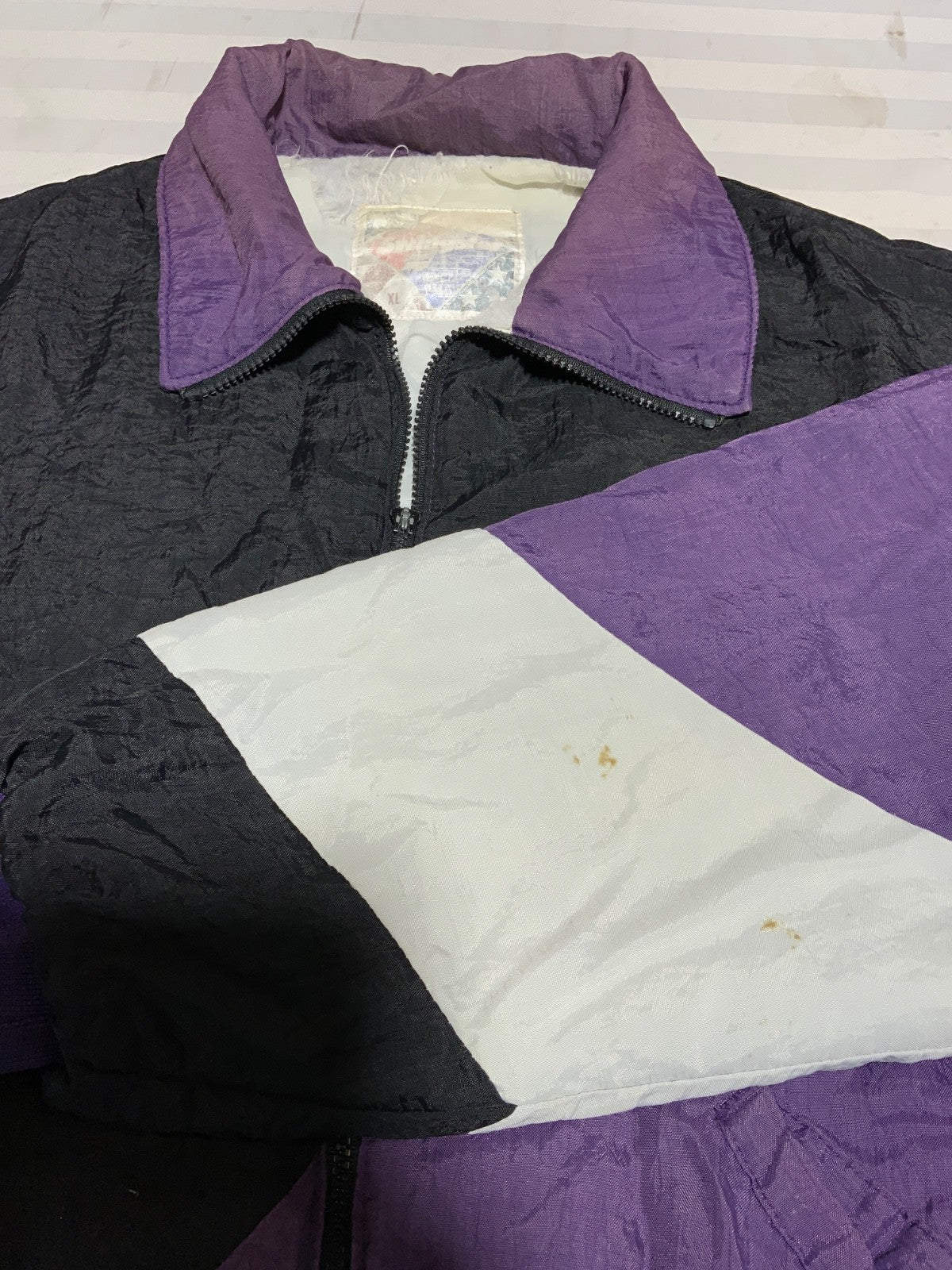 Vintage Milwaukee Bucks Puffer Jacket XL Purple Full Zip Nba Swingster 90s