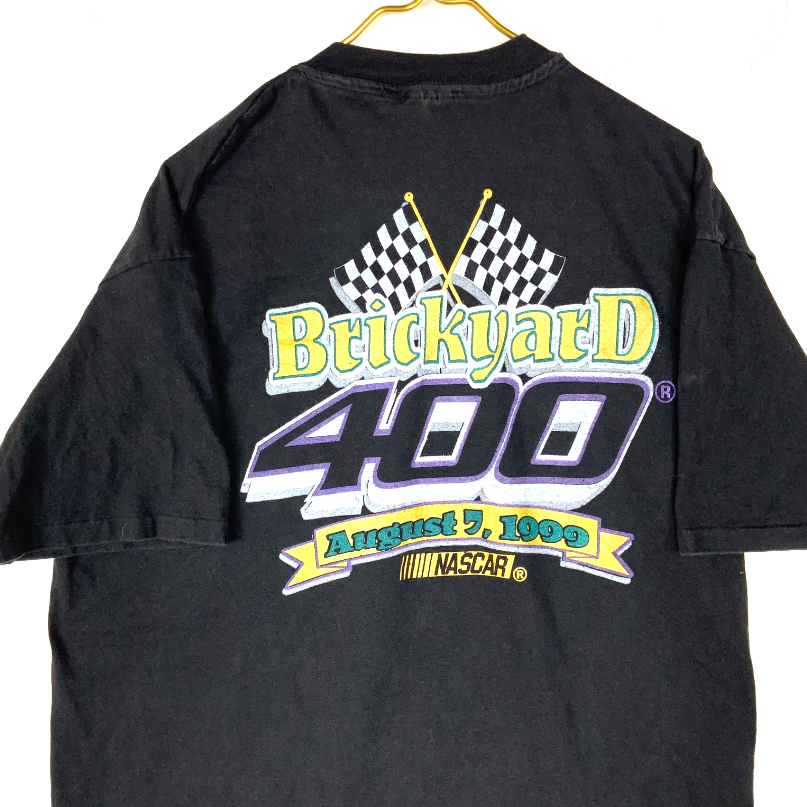 Vintage Nascar T-Shirt XL Double Sided Single Stitch 1999 Brickyard 400 90s