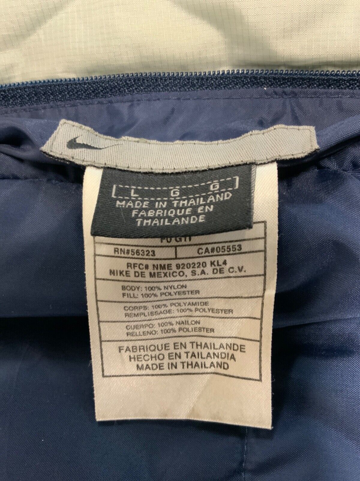 Vintage Nike Puffer Jacket Large Blue Reversible 90s