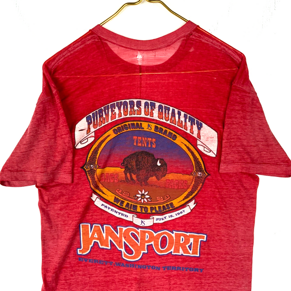 Vintage Jansport T-Shirt Large Red Single Stitch Purveyors Of Quality 80s