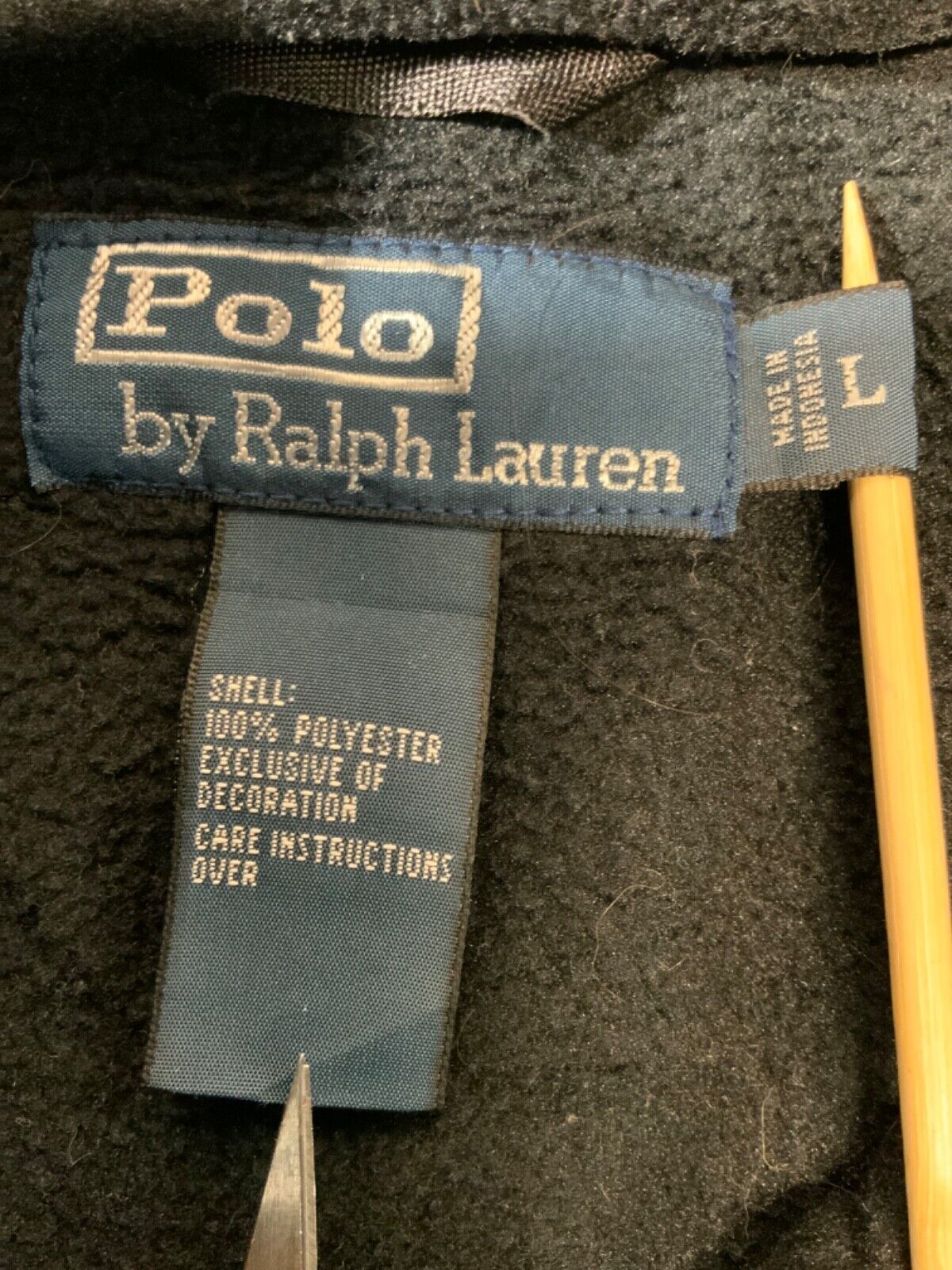 Polo Ralph Lauren Fleece Sweater Jacket Large Black Full Zip