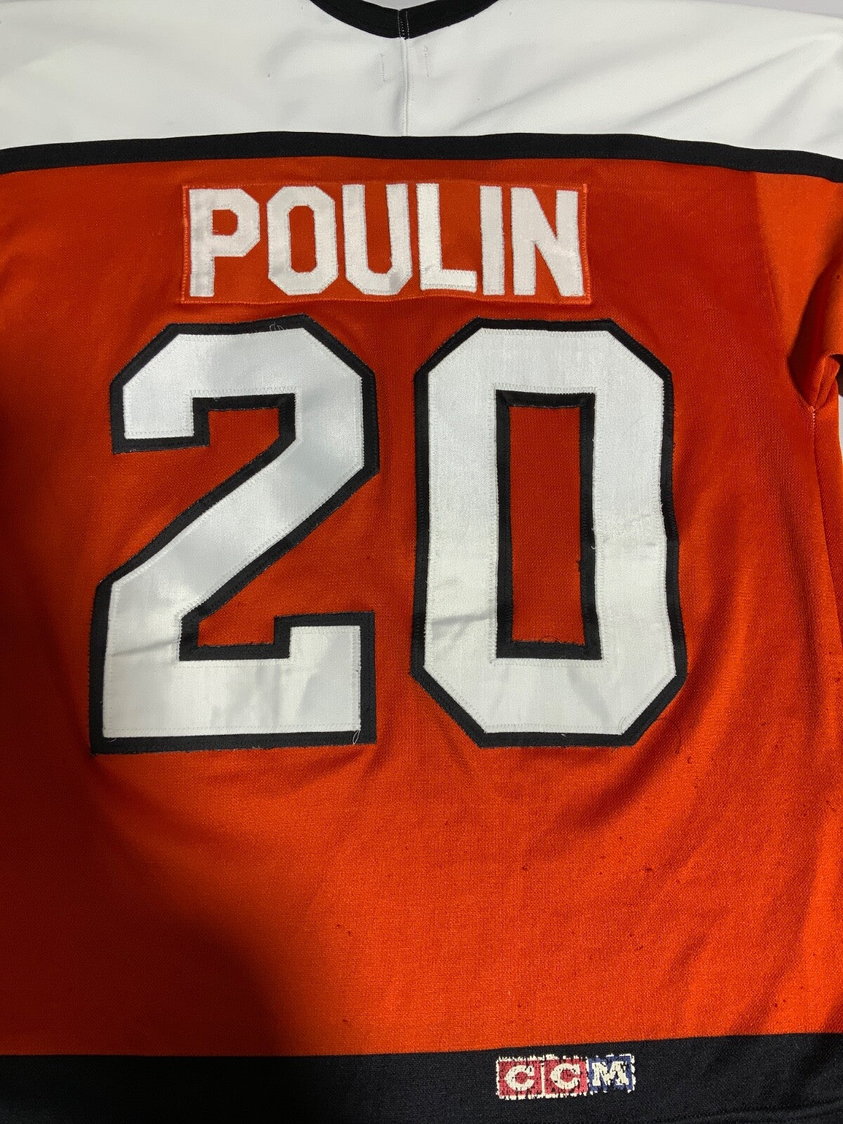 Vintage Philadelphia Flyers Ccm Jersey Medium Made Canada Nhl Dave Poulin 1980s