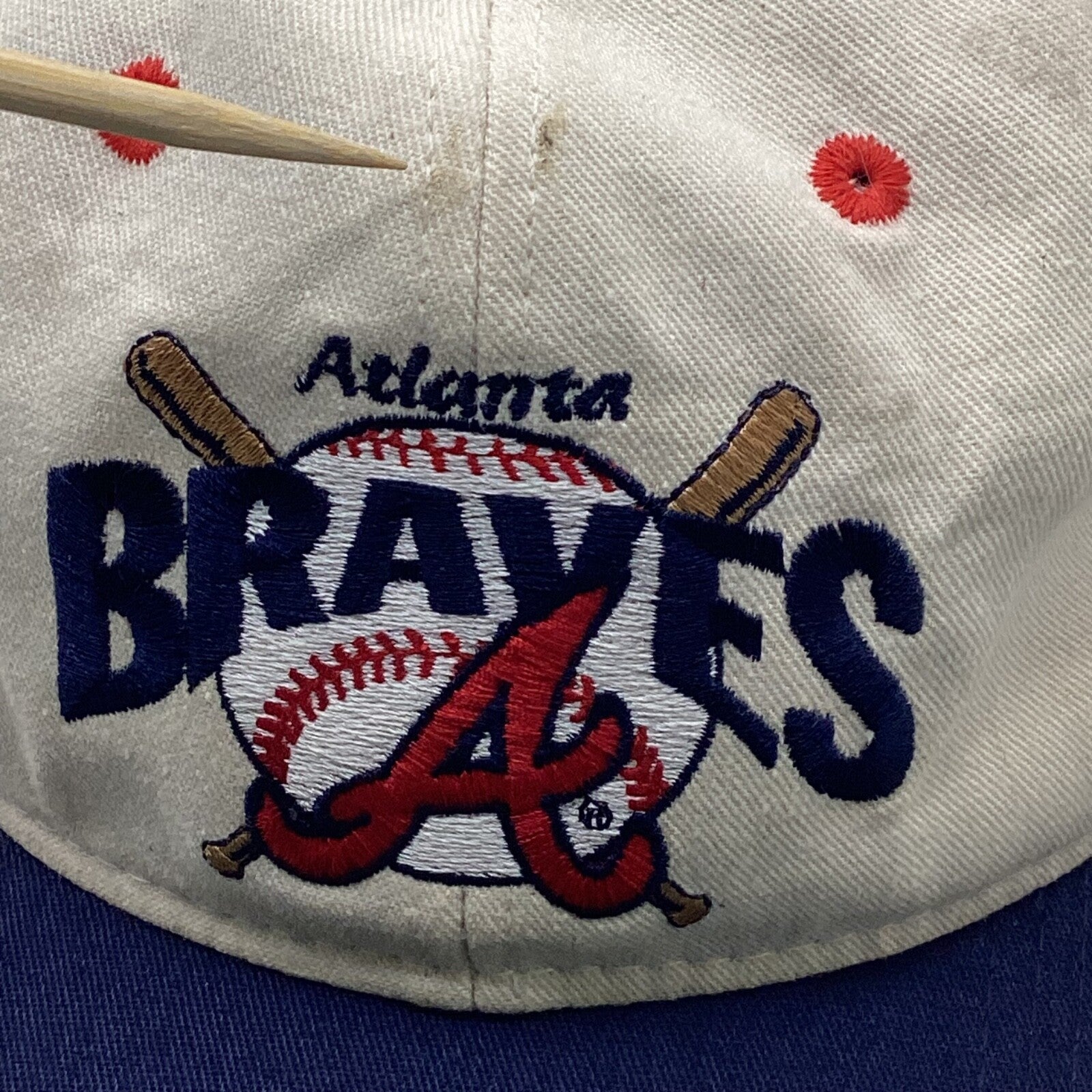 Vintage Atlanta Braves Drawstring Hat Cap Adjustable Mlb Made In Usa