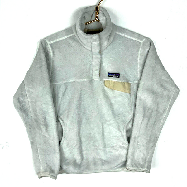 Patagonia Retool Fleece Sweater Jacket Women’s Small White Snap T