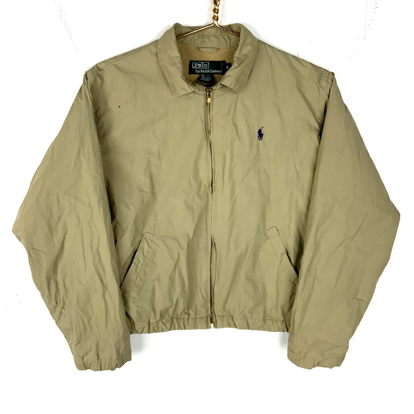 Vintage Polo Ralph Lauren Harrington Jacket Youth Medium Brown Fleece Lined