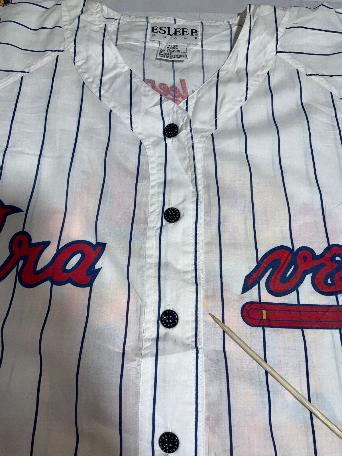 Vintage Atlanta Braves Jersey Medium White Mlb Sleep Wear New With Tag