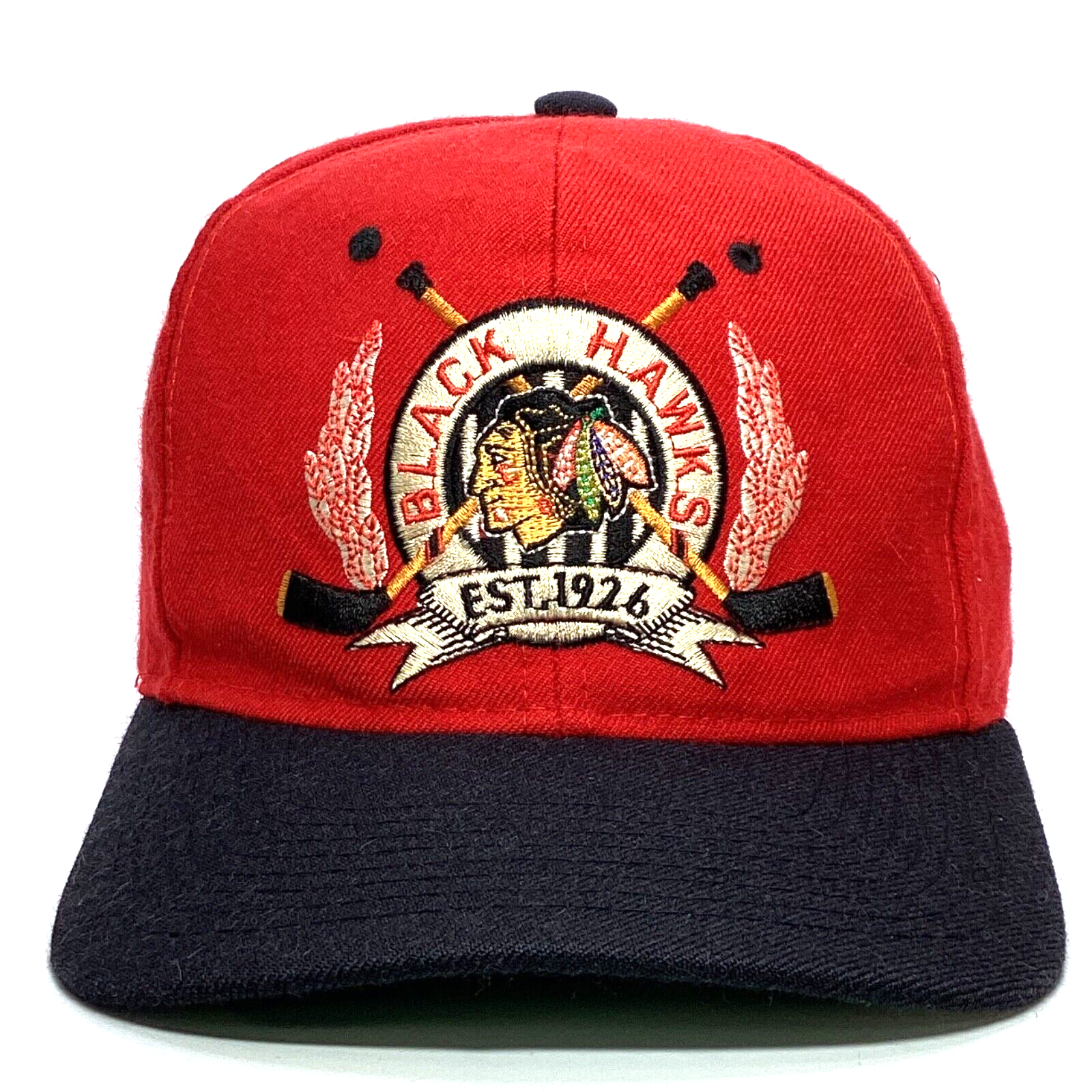 Vintage Chicago Blackhawks Stater Snapback Hat Cap Red Nhl Ice Hockey 90s
