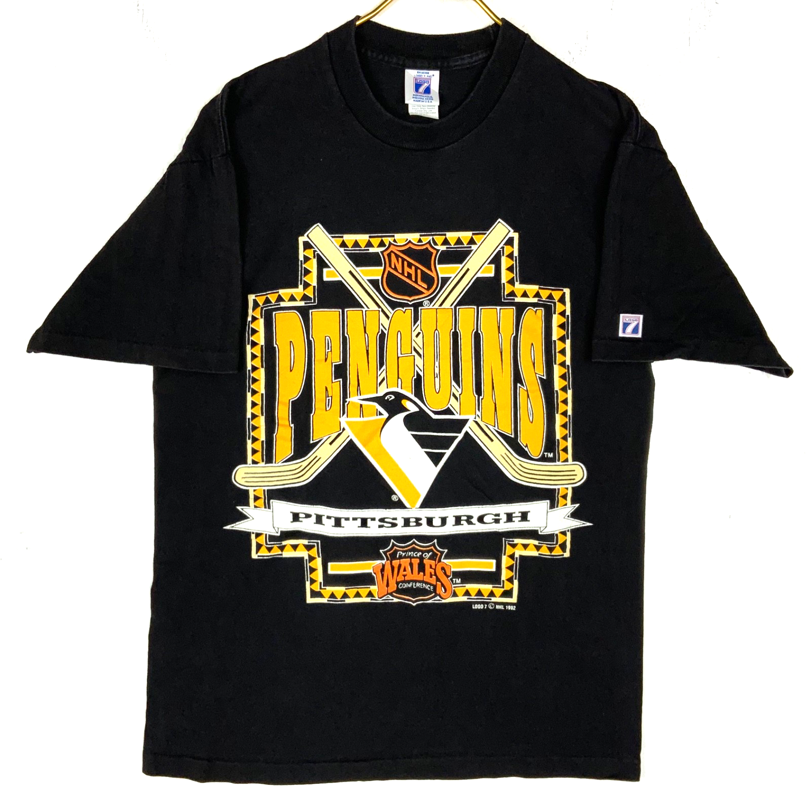 Vintage Pittsburgh Penguins Logo 7 T-Shirt Medium Single Stitch 1993 Nhl 90s
