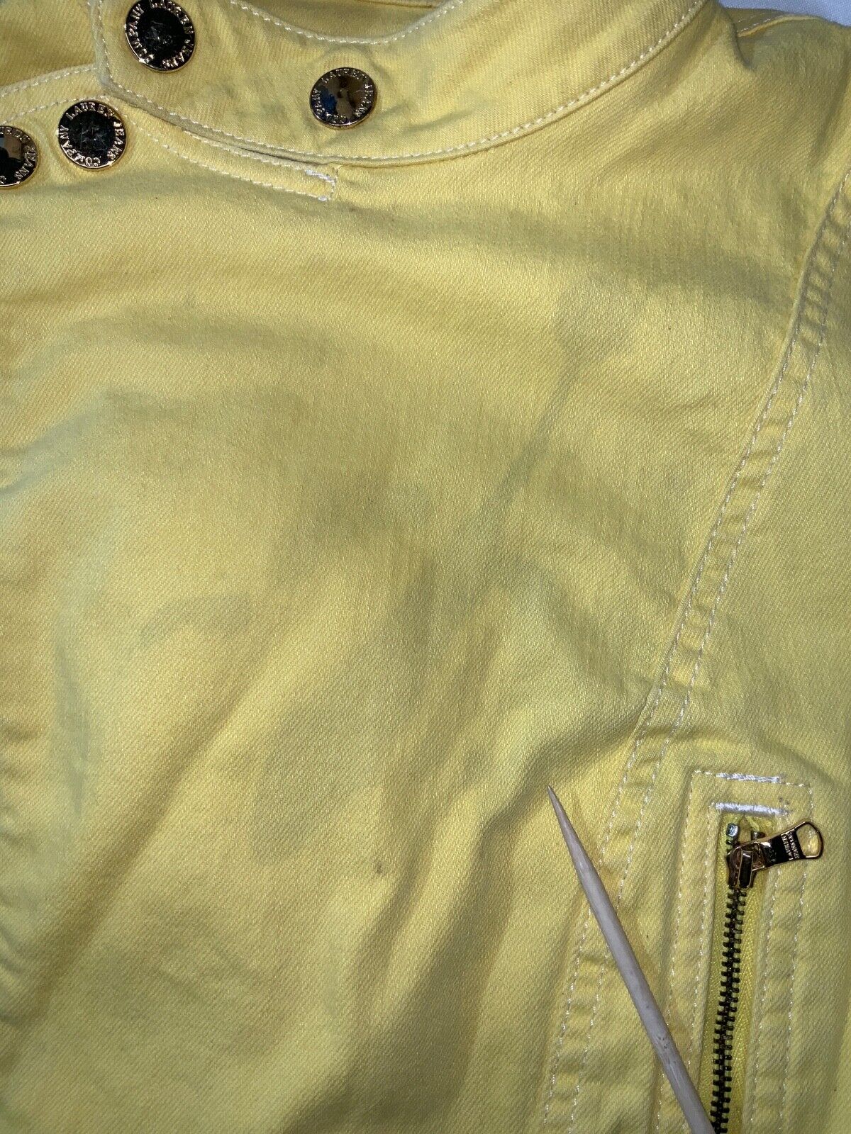 Vintage Lauren Jeans Co. Women's Denim Jean Jacket Small Yellow Full Zip 90s