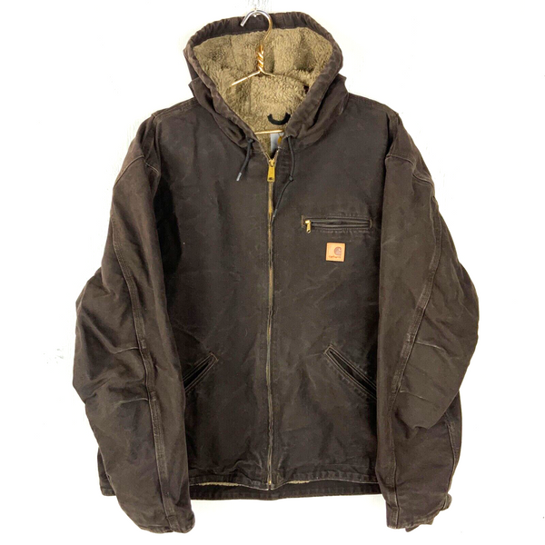 Carhartt Sierra Sherpa Lined Jacket 2XL Brown Full Zip Workwear