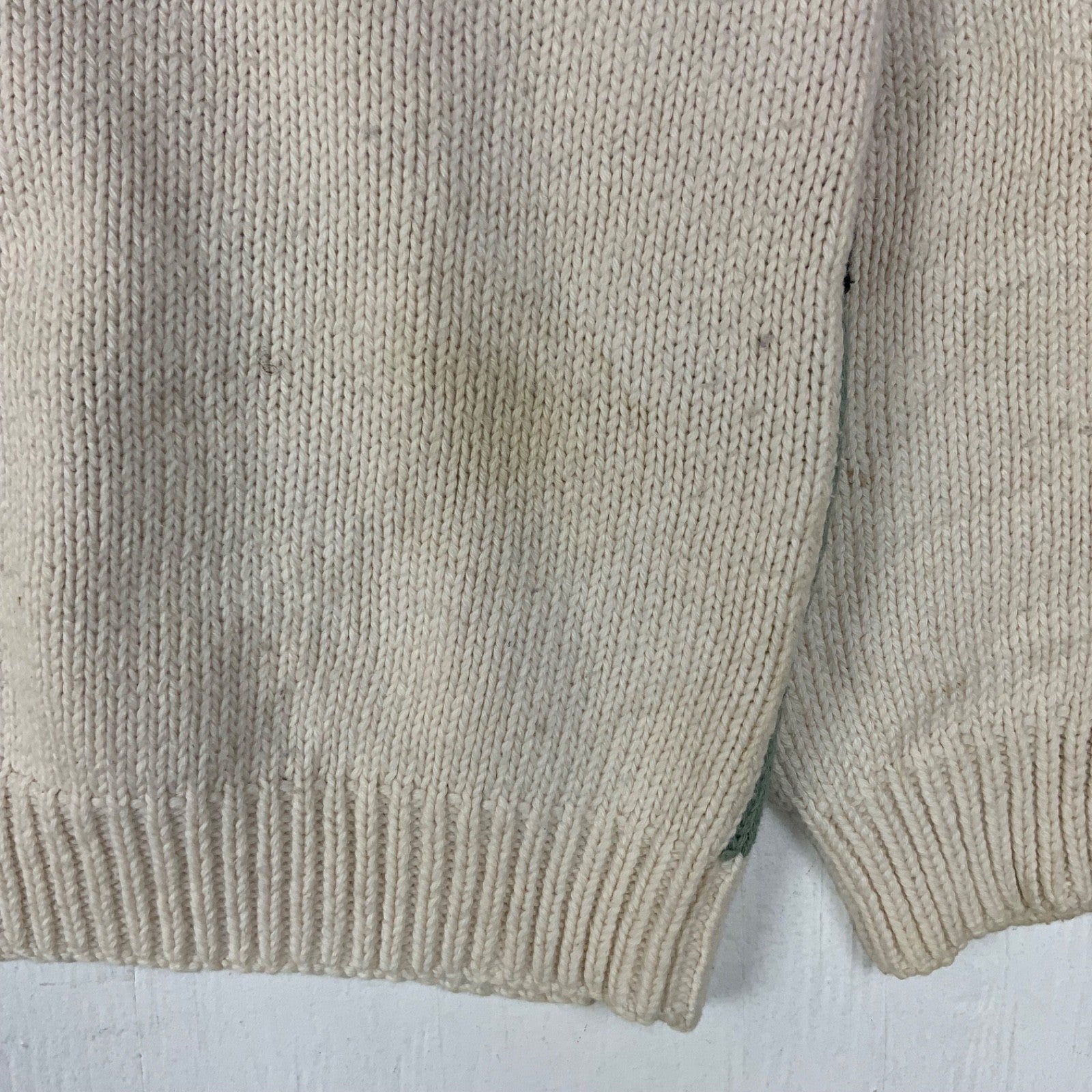 Vintage 1990s Grandma Knit Sweater Women’s XS White Crewneck