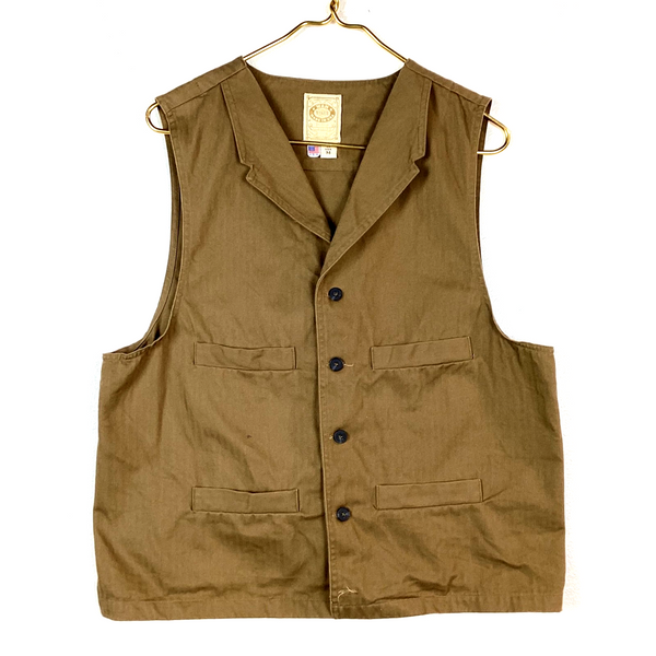 Vintage Wah Frontier Western Ranch Vest Shirt Size Medium Brown Sleeveless Usa