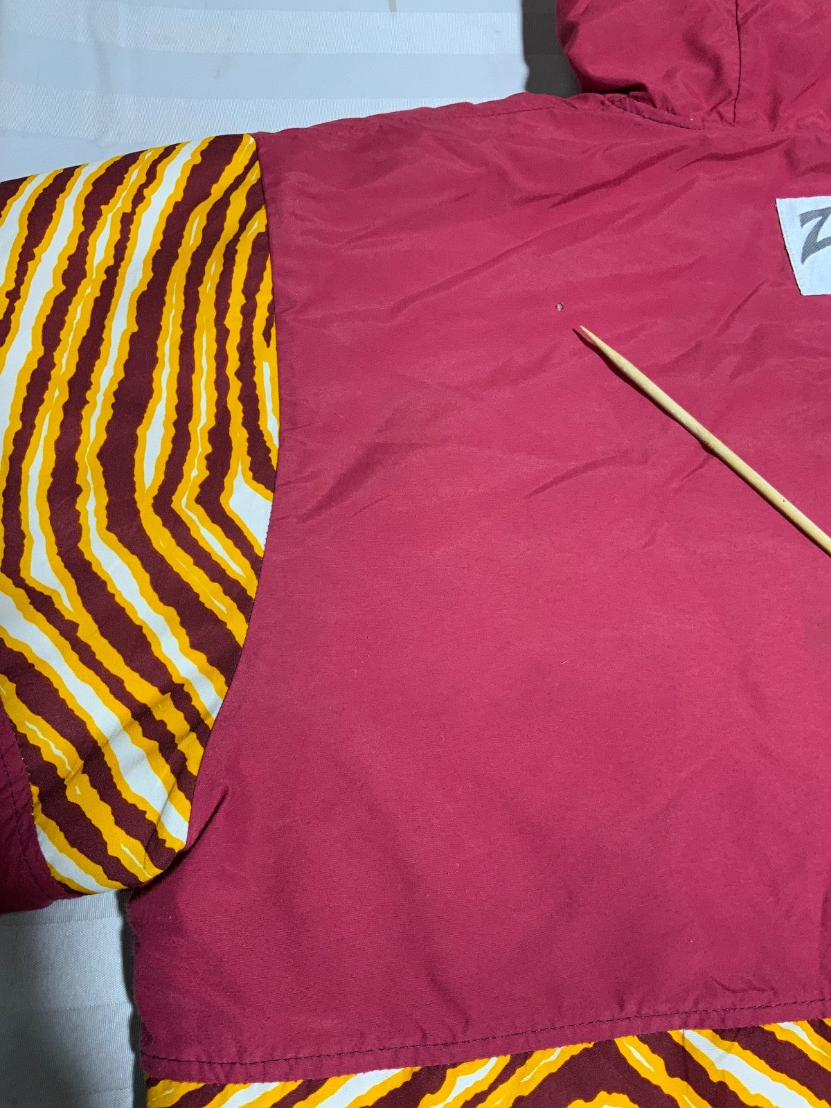 Vintage Washington Redskins Jacket Large Full Zip Puffer Nfl Zubaz Chalk Line