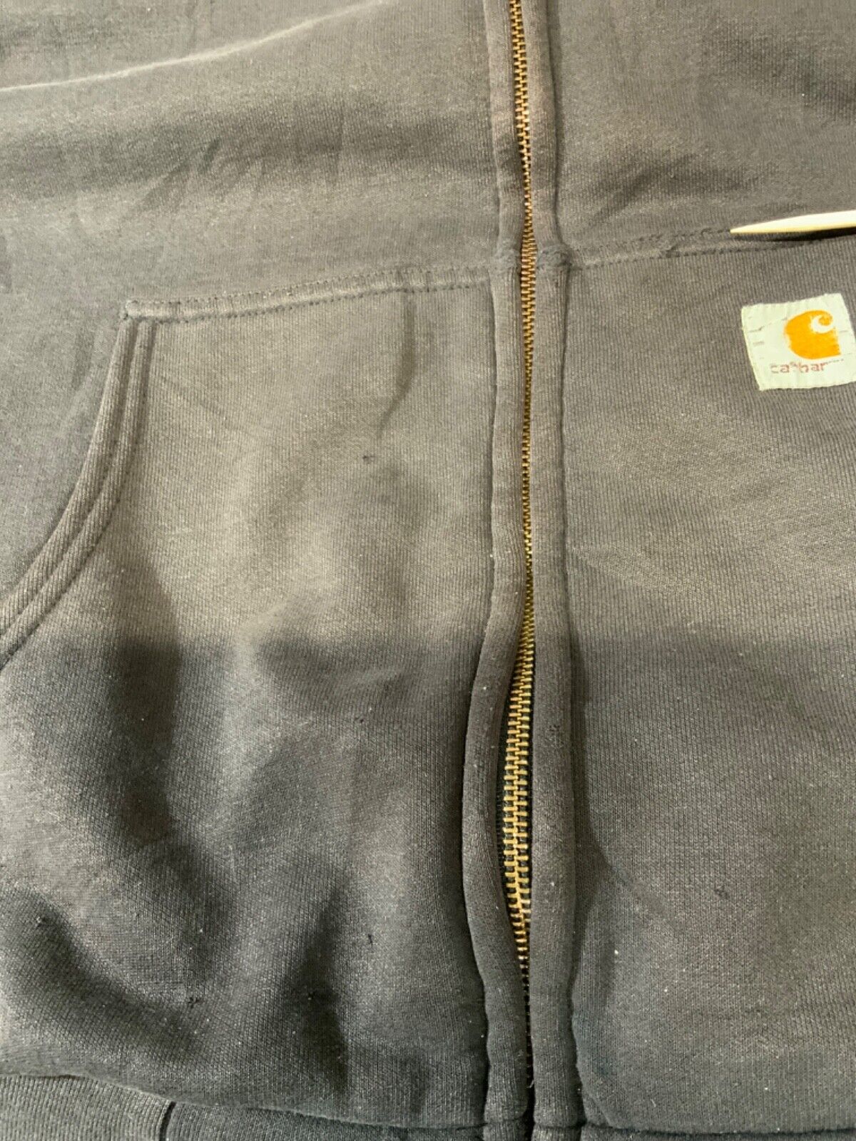 Vintage Carhartt Active Lined Sweatshirt Hoodie Jacket 2XL Black Zip Workwear