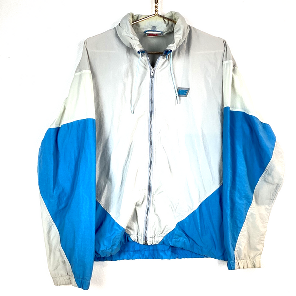 Vintage Nike Windbreaker Jacket Size Large Grey Colorblock Full Zip