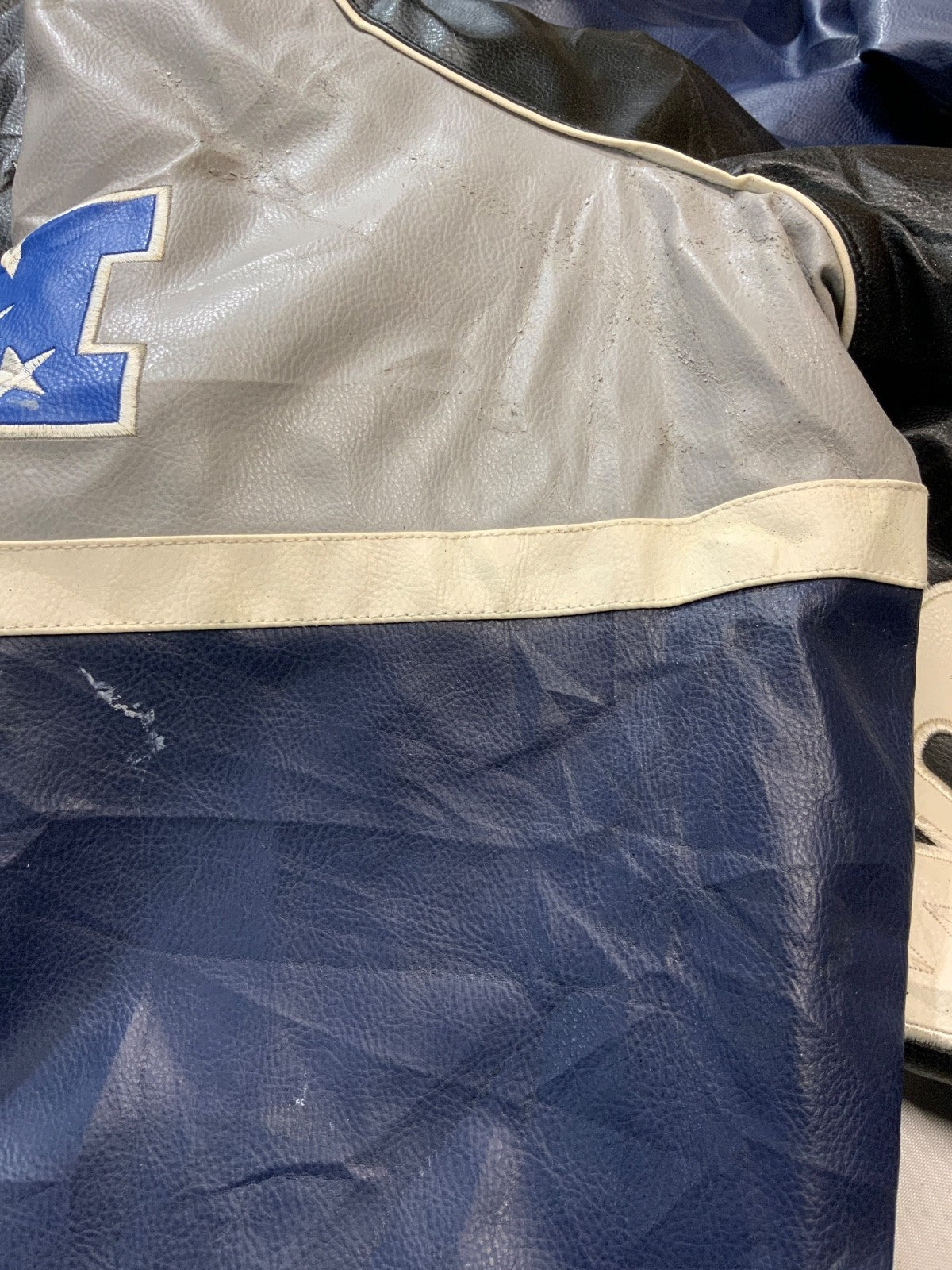 Vintage Dallas Cowboys Leather Varsity Bomber Jacket Large Nfl
