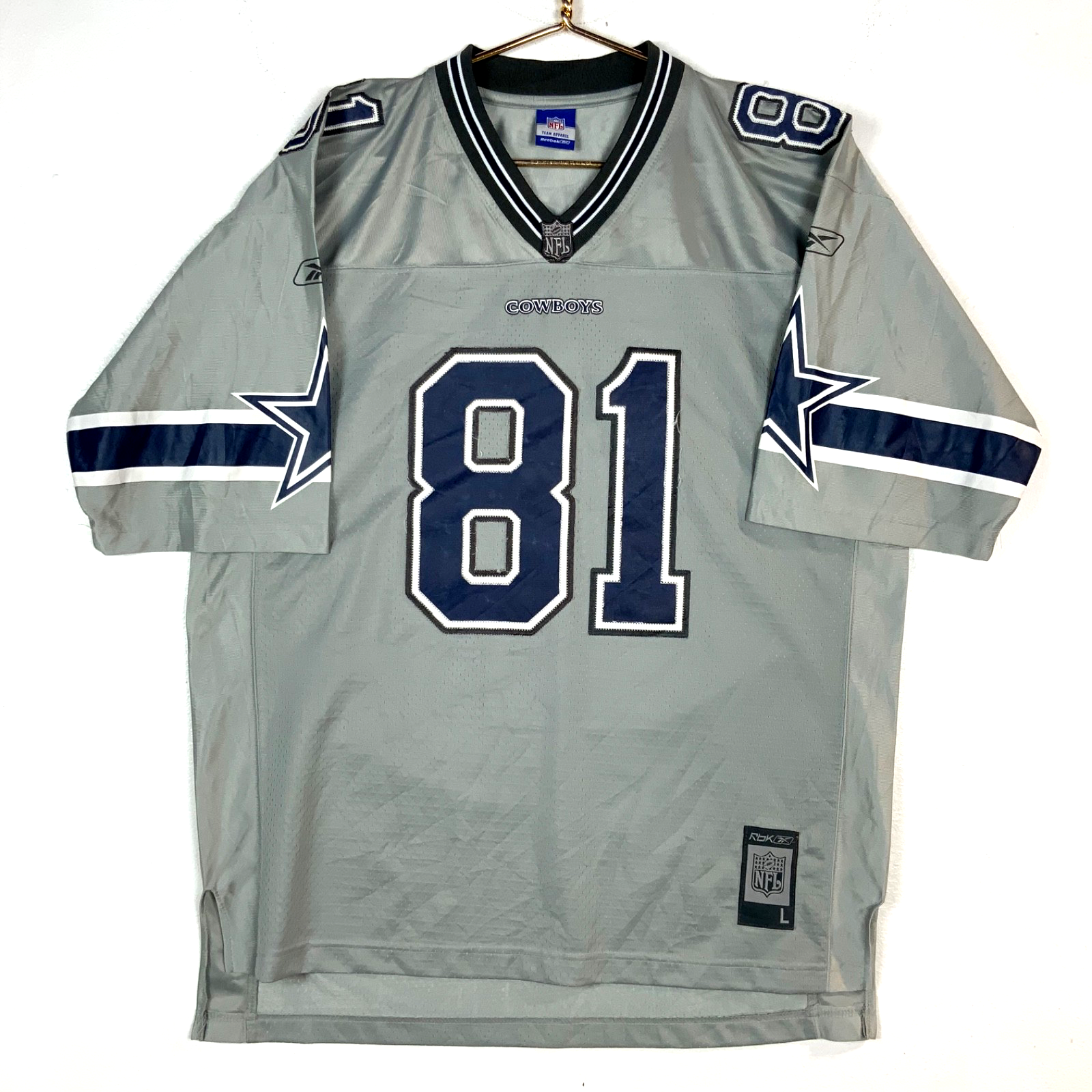 Dallas Cowboys Jersey Large Reebok Terrell Owens Gray Nfl