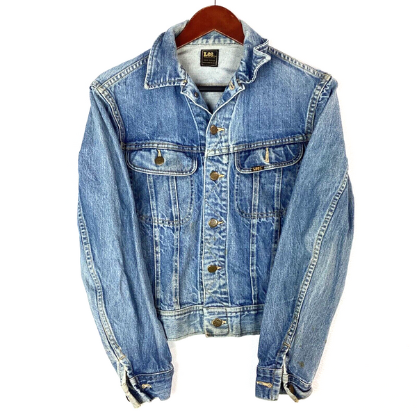 Vintage Lee 1960s Denim Jean Trucker Jacket Size XS Blue Union Made In Usa