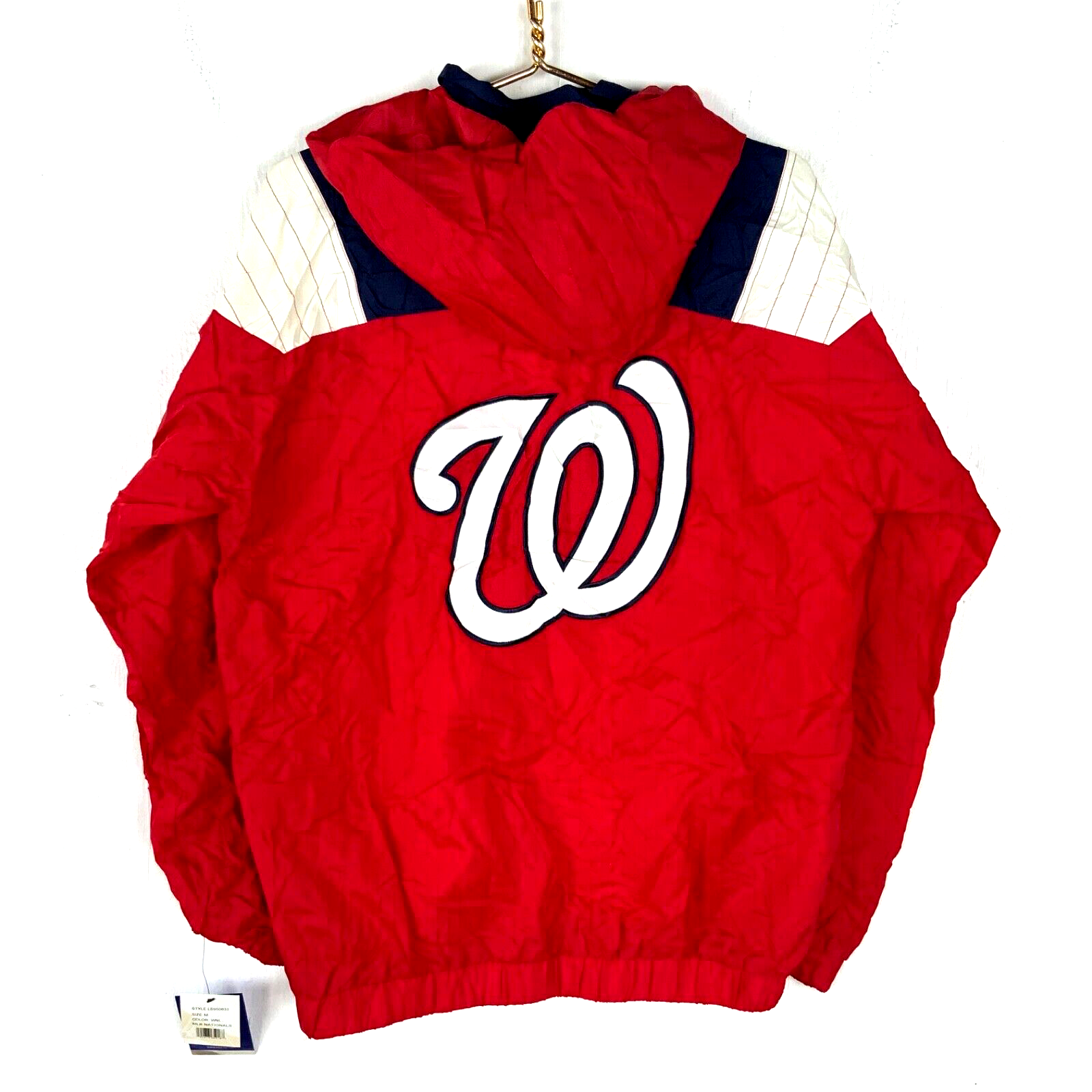 Washington Nationals Starter Windbreaker Jacket Medium Red Mlb 1/4 Zip New