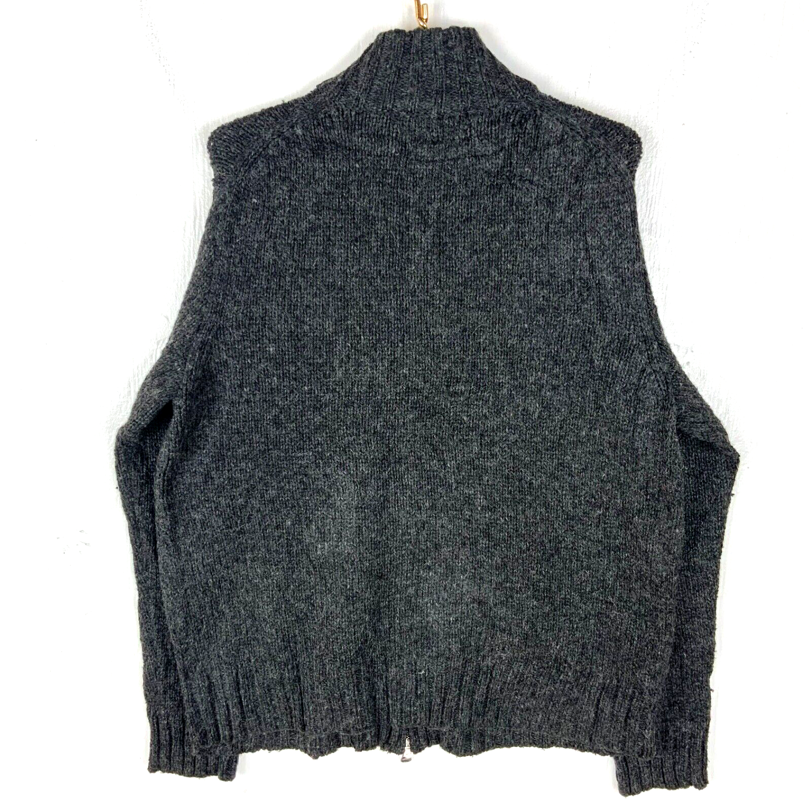 Vintage Polo Ralph Lauren Knit Alpaca Wool Sweater XL Gray Full Zip