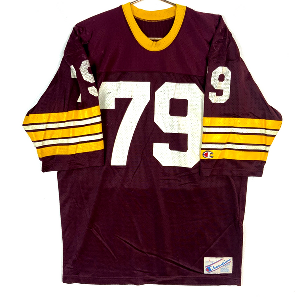 Vintage 1980s Champion Football Jersey Large #79 Burgundy Made In Usa
