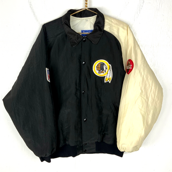 Vintage Washington Redskins Starter Puffer Jacket XL Black Nfl Snap Button