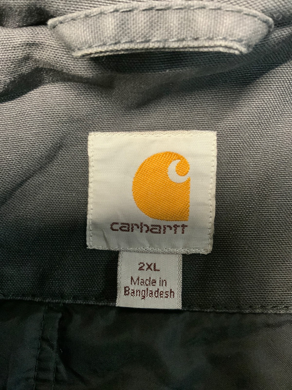 Carhartt Quick Duck Jacket 2XL Black Full Zip Quilt Lined Work Wear