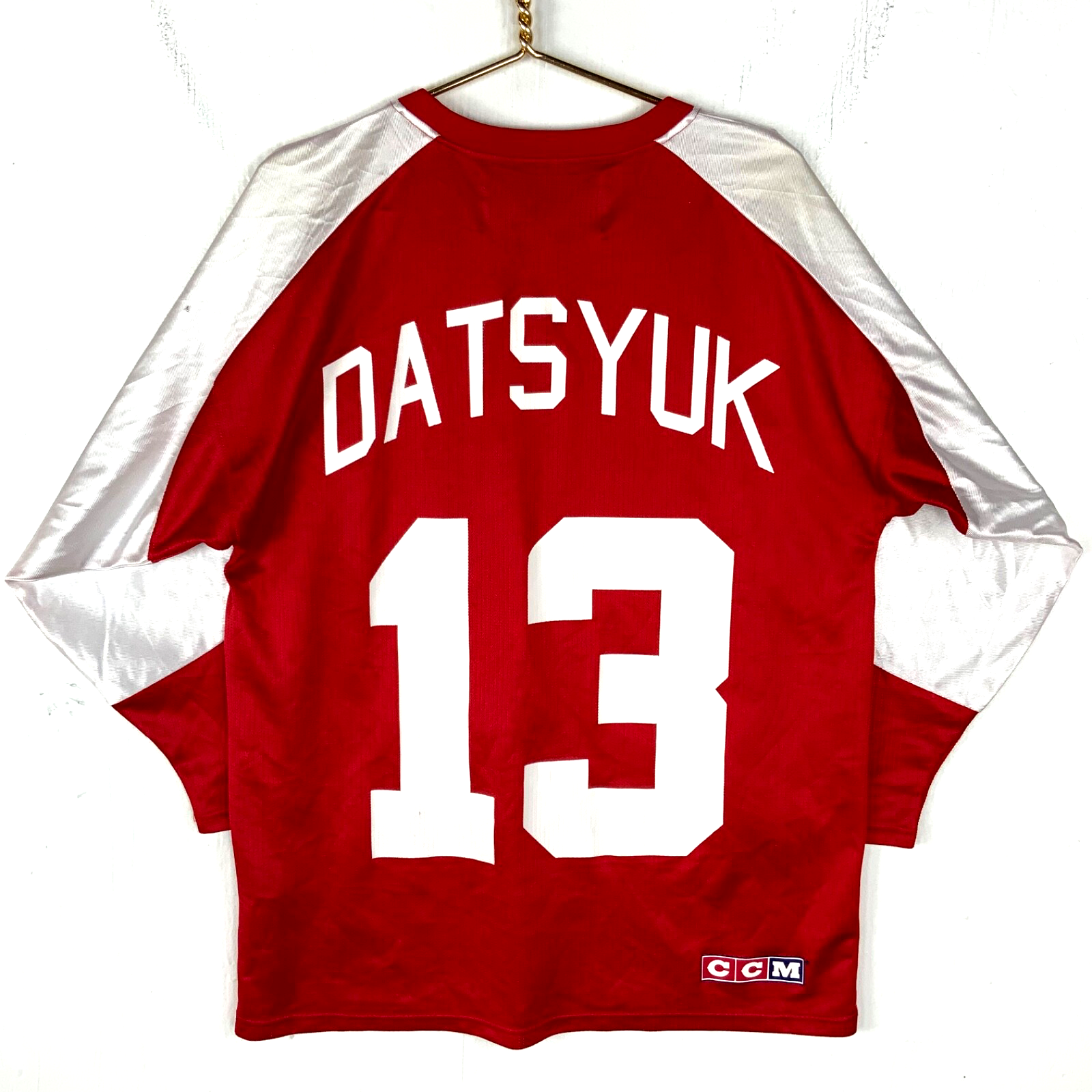Vintage Detroit Red Wings Jersey Medium Ccm Pavel Datsyuk Red Nhl Satin