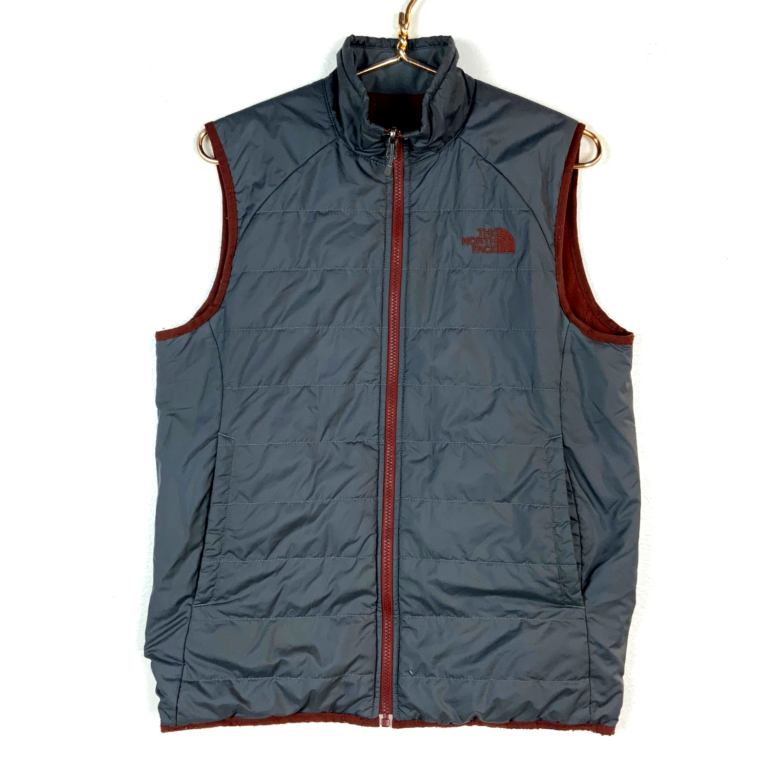The North Face Vest Small Red Full Zip Reversible Fleece