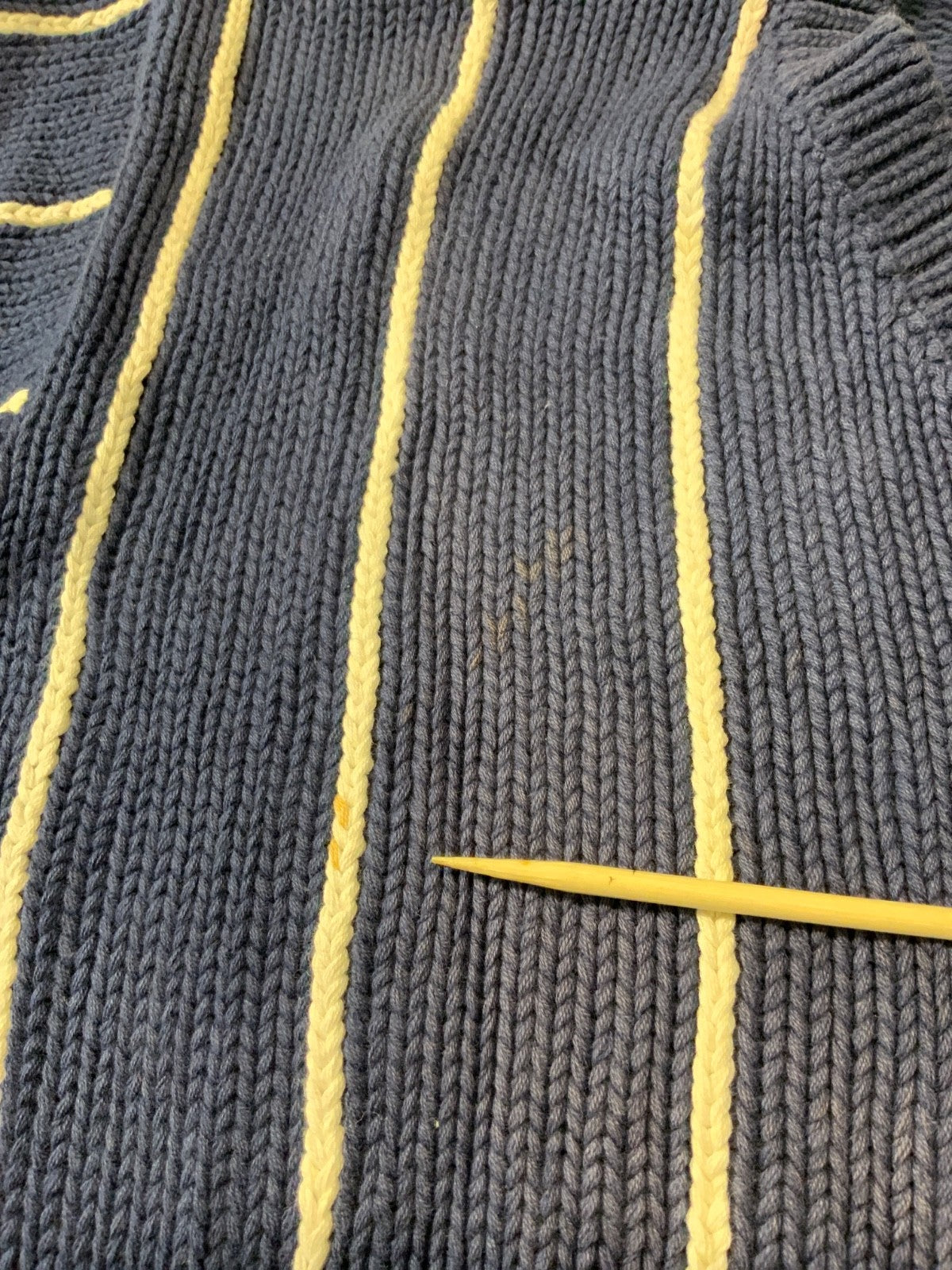 Vintage Polo Ralph Lauren Knit Sweater Large Blue V-neck Striped