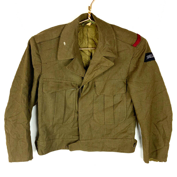 Vintage Us Army Wool Battle Dress Jacket Size 34R Brown Distressed 1940s-50s
