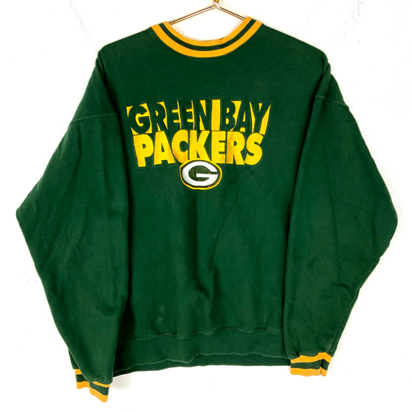 Vintage Green Bay Packers Sweatshirt Large Green Nfl Embroidered