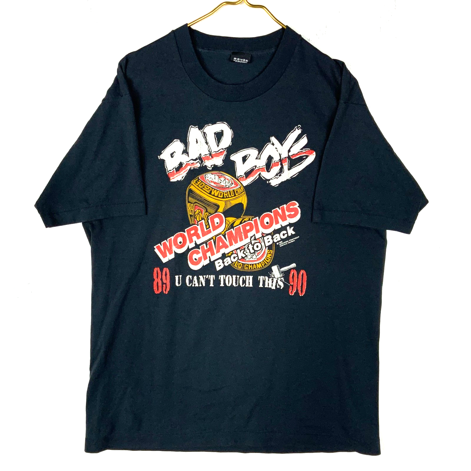 Vintage Detroit Pistons T-Shirt XL Bad Boys Hammer Time 1990 Nba Champ Back2Back