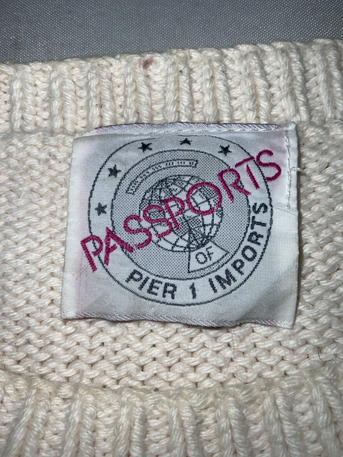Vintage 1990s Grandma Knit Sweater Women’s XS White Crewneck