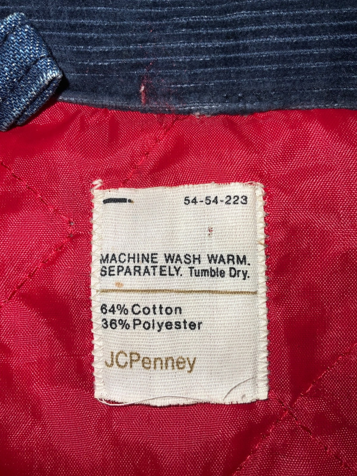 Vintage 1980s JC Penney Denim Jean Jacket 2XL Blue Full Zip Lined Usa