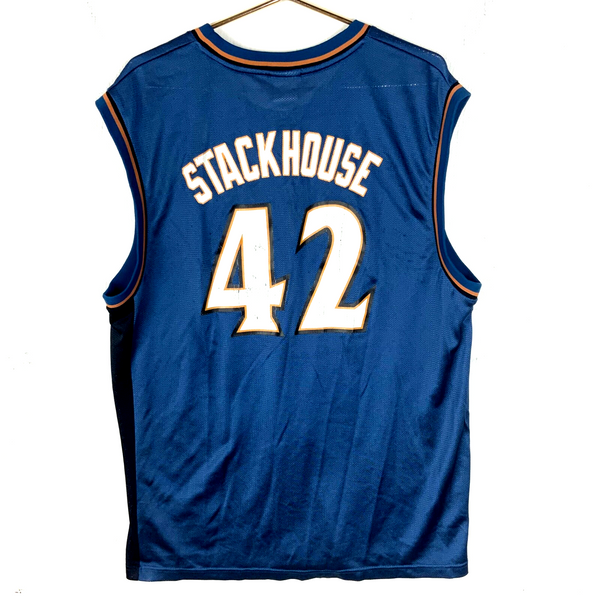 Vintage Washington Wizards Jersey Large Reebok Jerry Stackhouse Blue Nba