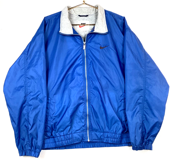Vintage Nike Windbreaker Jacket Size Large Blue Full Zip Swoosh