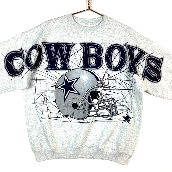 Vintage Dallas Cowboys Sweatshirt Size XL Grey Nfl Big Spell Out 90s