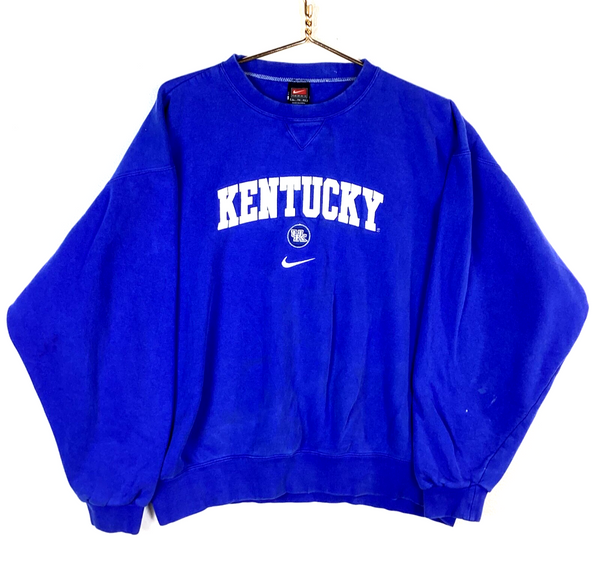Vintage Nike Kentucky Wildcats Sweatshirt Size XL Blue Ncaa Center Swoosh