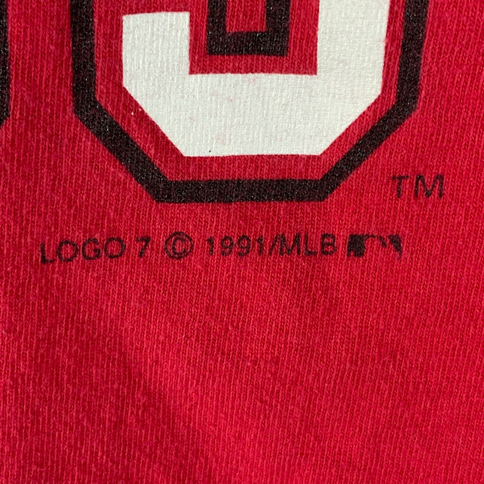 Vintage Cincinnati Reds Logo 7 Jersey T-Shirt XL Made Usa 1991 Mlb Baseball 90s