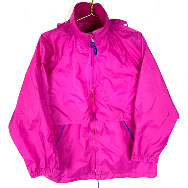 Vintage Eddie Bauer Women's Windbreaker Jacket Medium Pink Full Zip