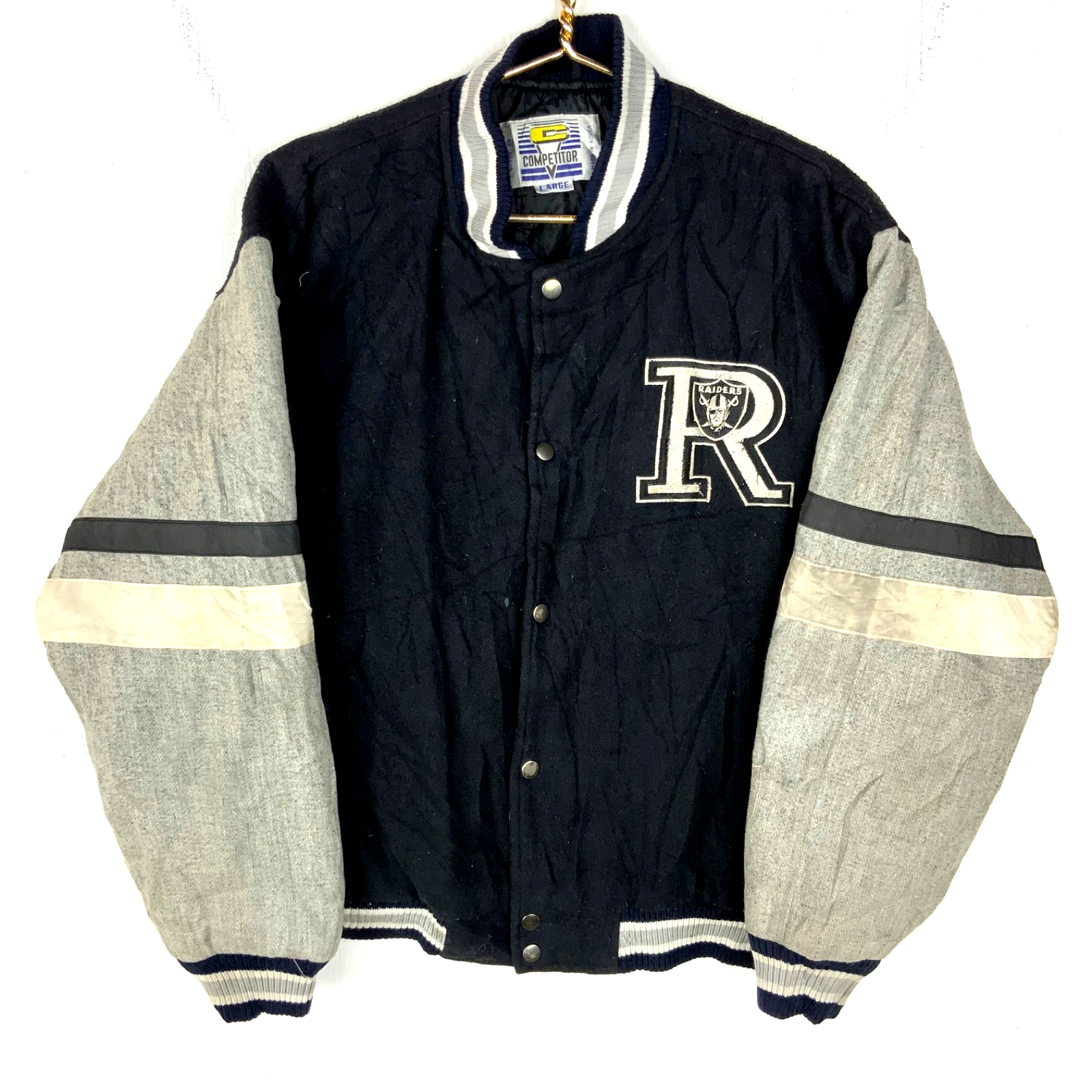 Vintage Oakland Raiders Wool Varsity Bomber Jacket Competitor View Large Nfl 90s