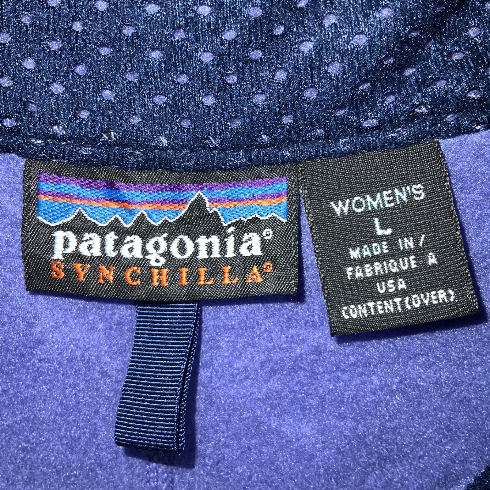 Vintage Patagonia Women's Lightweight Synchilla Vest Fleece Sweater Large Purple