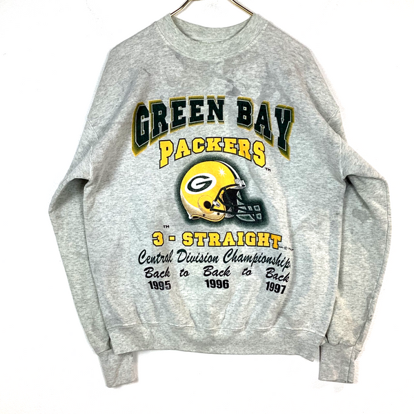 Vintage Green Bay Packers Sweatshirt Crewneck Size Large Grey Nfl