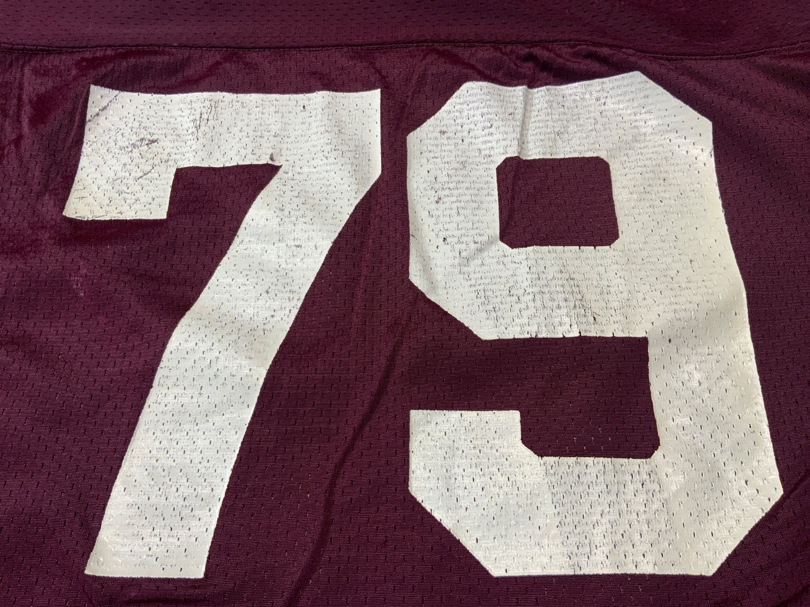 Vintage 1980s Champion Football Jersey Large #79 Burgundy Made In Usa