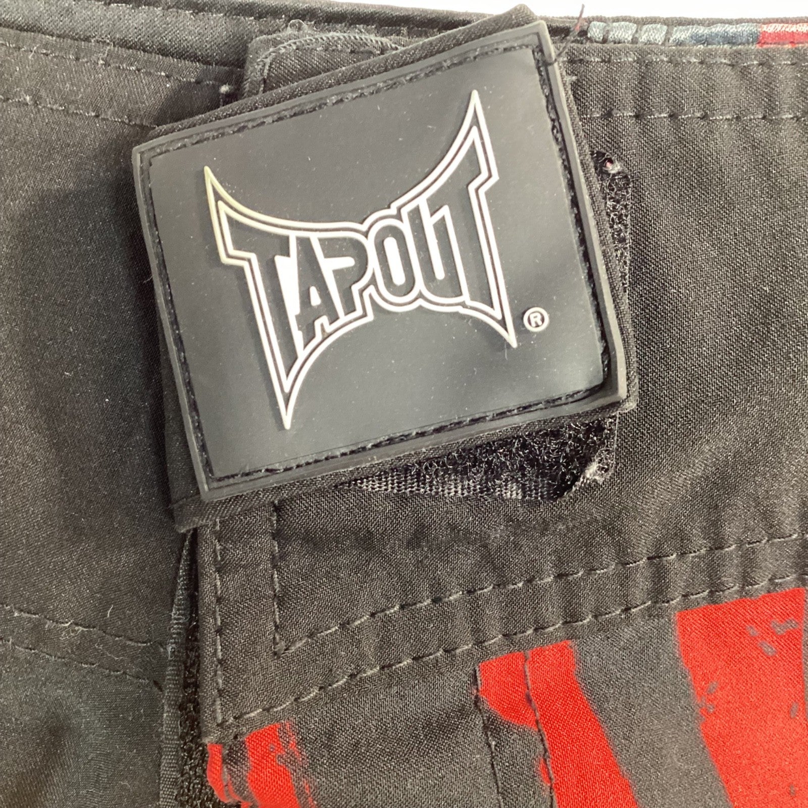 Tapout Mma Shorts Size 34 Black Canadian Flag Y2K