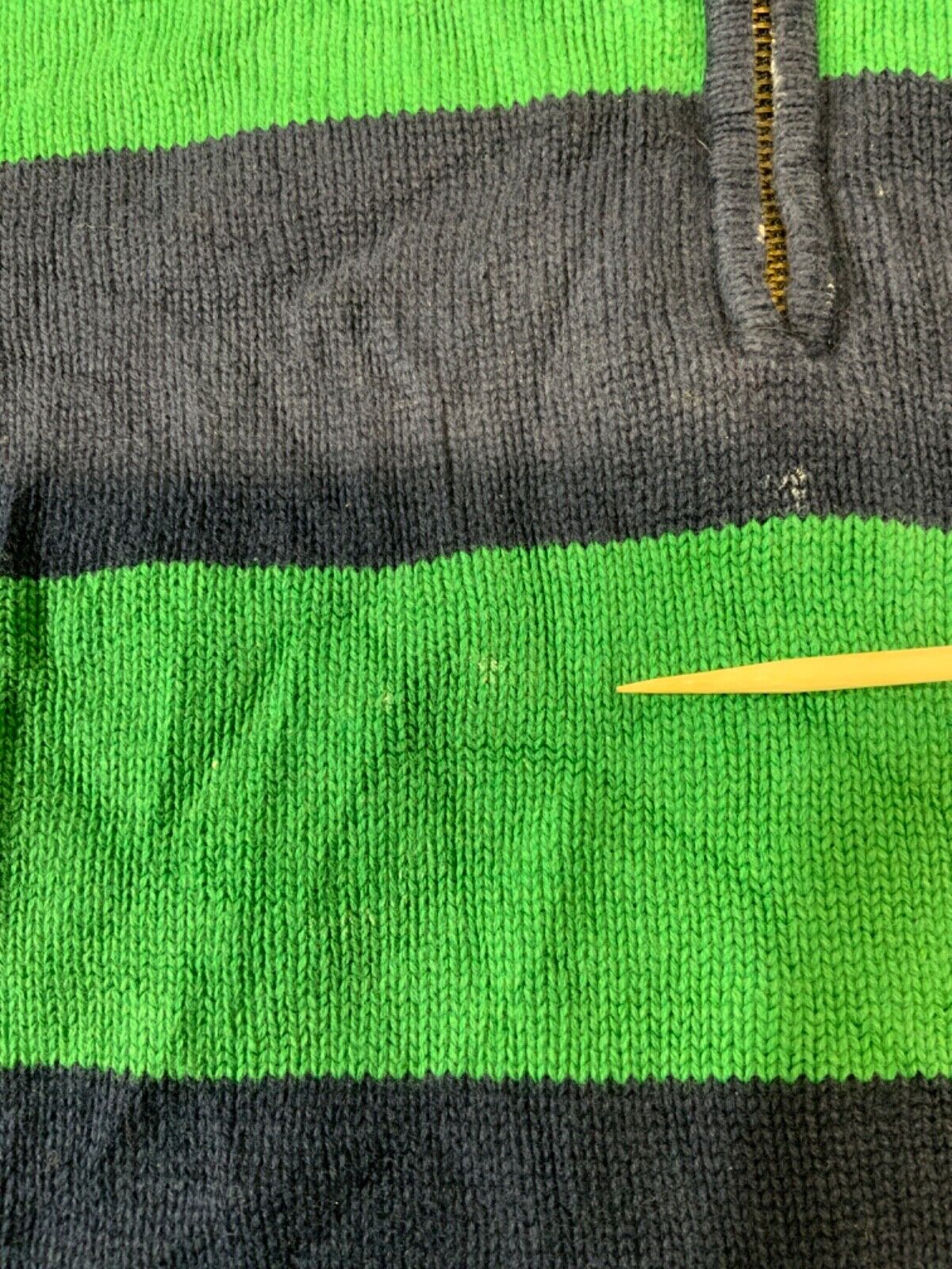 Vintage Lauren Ralph Lauren Knit Sweater Women’s Large Green 1/4 Zip Striped 90s