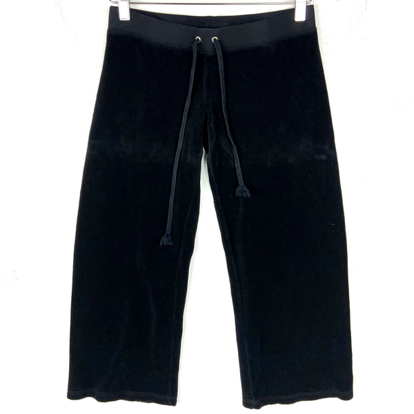 Vintage Juicy Couture Terry Cloth Women's Sweat Pants Petite Black Y2k