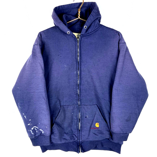 Vintage Carhartt Active Lined Sweatshirt Hoodie Jacket XL Blue Workwear